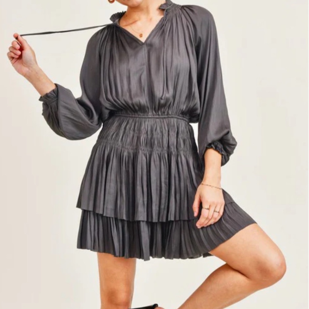 RESET BY JANE Women’s Long Sleeve Charcoal Dress Size M